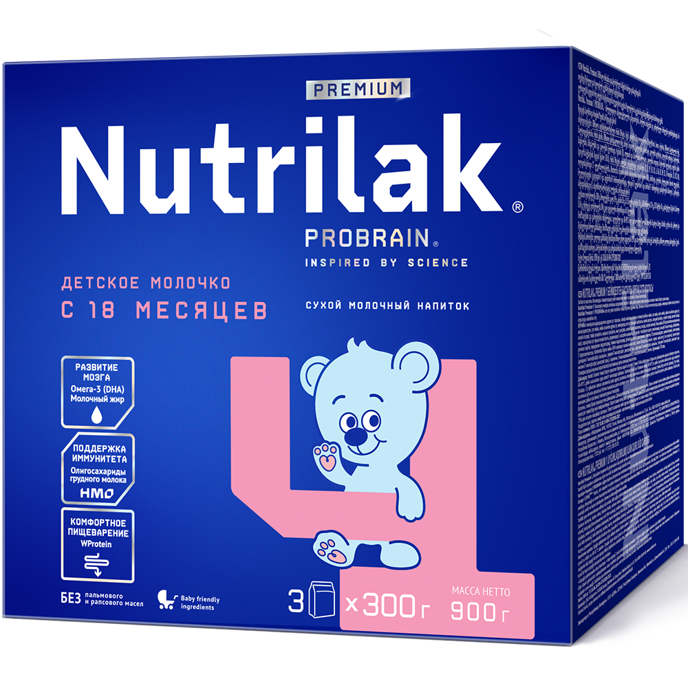 Детский молочный напиток Nutrilak Premium 4, 900 г - купить в интернет  магазине Nutrilak