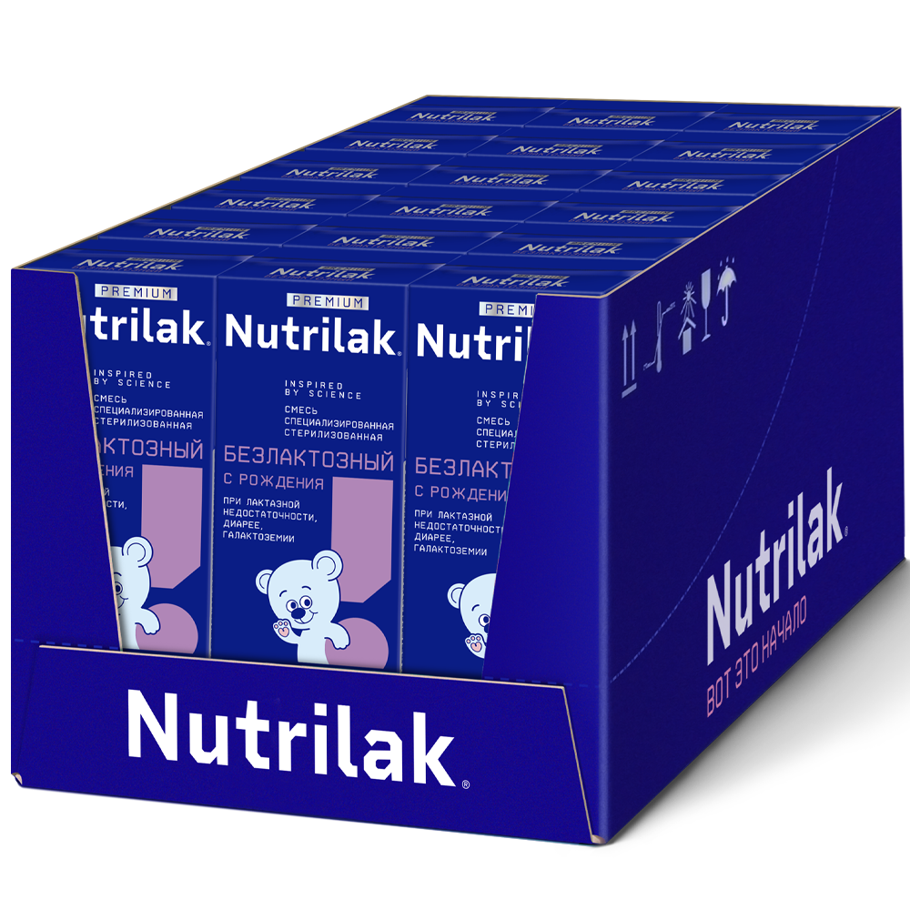 Nutrilak Premium Безлактозный, готовая смесь, 18 штук