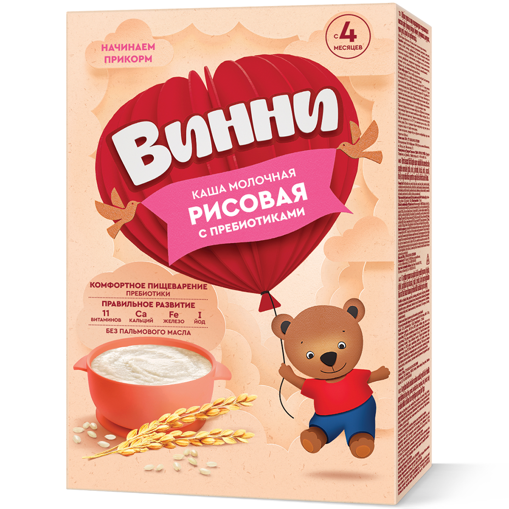 Инструкция Молочная рисовая каша Винни