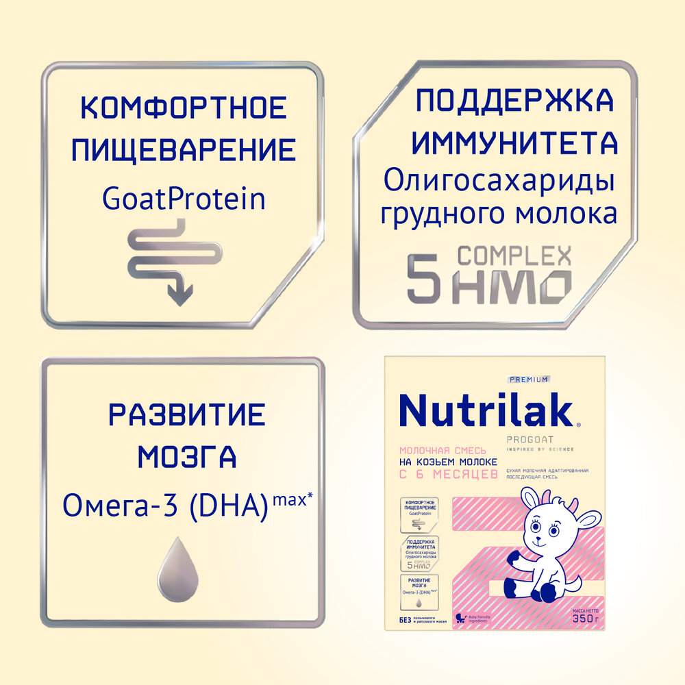 Смесь Nutrilak Premium 2 на козьем молоке 350г #4
