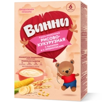 Молочная рисово-кукурузная каша с бананом Винни