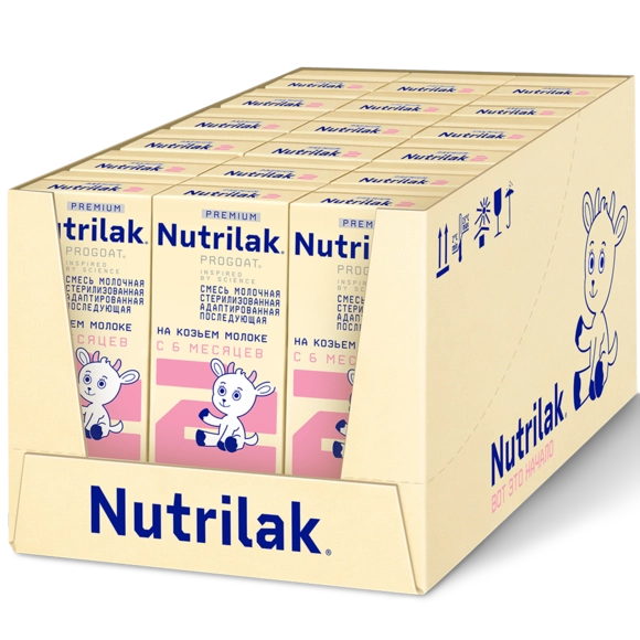 Смесь Nutrilak 2 Premium на козьем молоке, готовая смесь, 18 штук