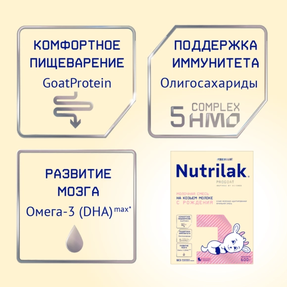 Смесь Nutrilak Premium 1 на козьем молоке (3 штуки)