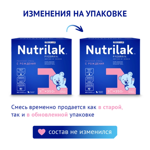 Детская молочная смесь Nutrilak Premium 1, 1050г