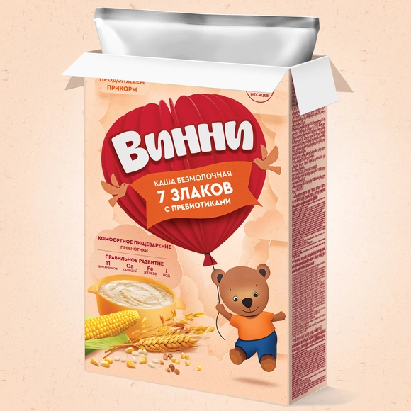 Безмолочная детская каша 7 злаков Винни
