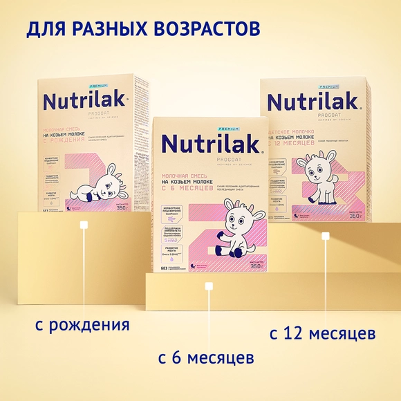 Детский молочный напиток Nutrilak Premium 3 на козьем молоке, 350г