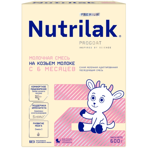 Детская молочная смесь Nutrilak Premium 2 на козьем молоке, 1800г