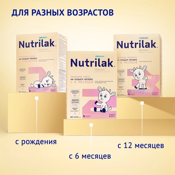 Детский молочный напиток Nutrilak Premium 3 на козьем молоке, 1800г