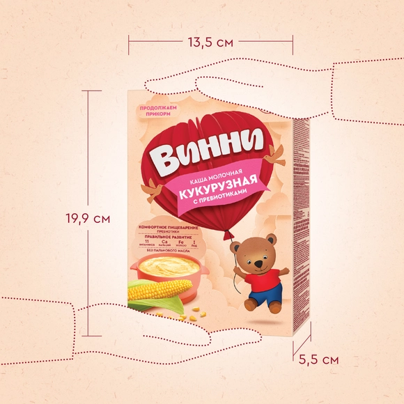 Молочная кукурузная каша для детей Винни