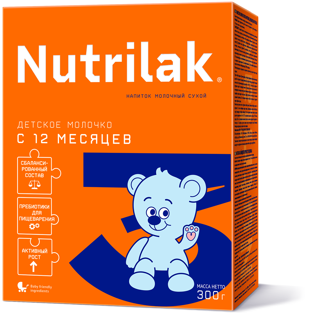 Смесь Нутрилак 3 350 г - молочная сухая смесь для детей старше 1 года ...